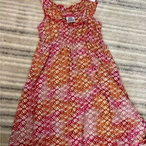 Pink and Orange Patterned Kids Dress